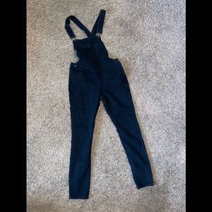 Black Stretchy Jean Overalls